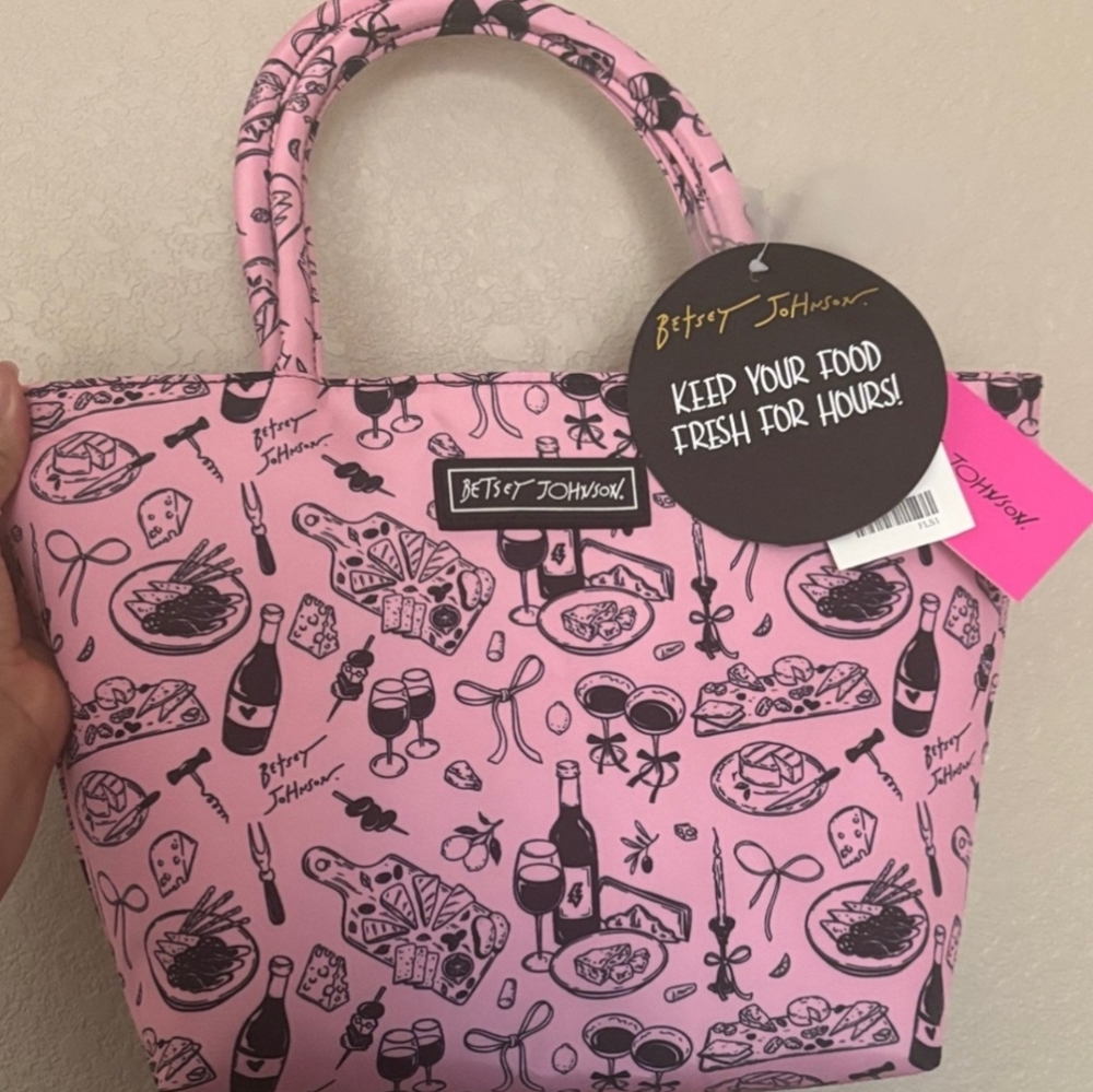 Betsey Johnson Pink Food Print Tote